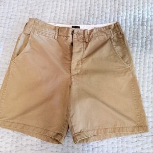 Wallace & Barnes Cotton Field Men's Size 30 J.Crew Beige Button Fly Chino Shorts